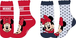 Minnie - licence Dívčí ponožky - Minnie Mouse 52349870, červená/ šedá puntík Barva: Mix barev, Velikost: 23-26