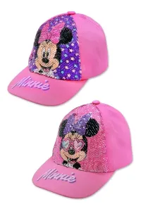 Minnie Mouse - licence Dívčí kšiltovka s flitry - Minnie Mouse 313, růžová Barva: Růžová, Velikost: velikost 54