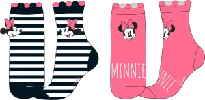Minnie Mouse - licence Dívčí ponožky - Minnie Mouse 52348212, lososová / proužek Barva: Mix barev, Velikost: 23-26