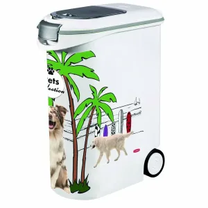 Curver zásobník na krmivo pro psy - design palmy: až 20 kg suchého krmiva (54 l)