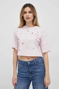 Bavlněné tričko Miss Sixty růžová barva #5203829