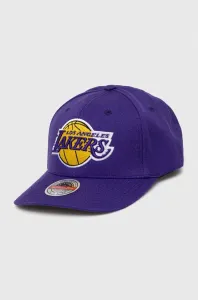 Čepice s vlněnou směsí Mitchell&Ness Los Angeles Lakers fialová barva, s aplikací #5165546