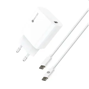 Sturdo Síťová nabíječka 3A, PD, 20W, USB QC + nabíjecí kabel USB-C/USB-C 1m, bílá