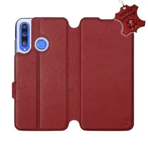 Flip pouzdro na mobil Honor 20 Lite - Tmavě červené - kožené -   Dark Red Leather
