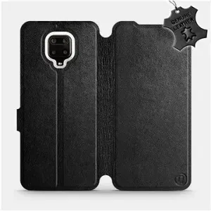 Flip pouzdro na mobil Xiaomi Redmi Note 9 Pro - Černé - kožené - Black Leather