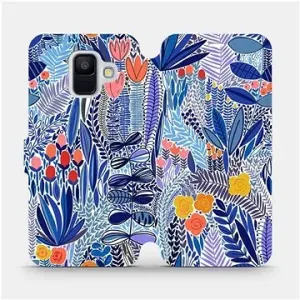 Flip pouzdro na mobil Samsung Galaxy A6 2018 - MP03P Modrá květena