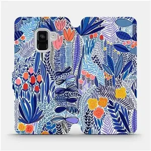 Flip pouzdro na mobil Samsung Galaxy A8 2018 - MP03P Modrá květena