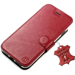 Mobiwear kožené flip pouzdro pro Samsung Galaxy A52s 5G / Galaxy A52 5G - Tmavě červené