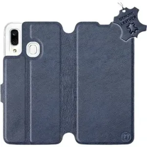 Flip pouzdro na mobil Samsung Galaxy A40 - Modré - kožené -   Blue Leather