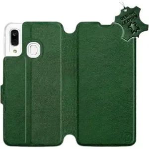 Flip pouzdro na mobil Samsung Galaxy A40 - Zelené - kožené -   Green Leather