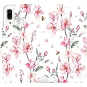 Flipové pouzdro na mobil Samsung Galaxy A40 - M124S Růžové květy