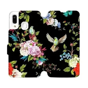 Flipové pouzdro na mobil Samsung Galaxy A40 - VD09S Ptáčci a květy