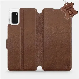 Flip pouzdro na mobil Samsung Galaxy A41 - Hnědé - kožené -  Brown Leather