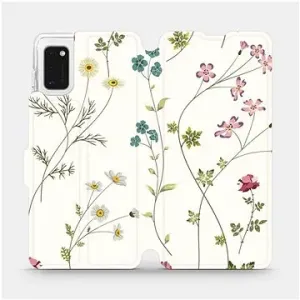 Flipové pouzdro na mobil Samsung Galaxy A41 - MD03S Tenké rostlinky s květy