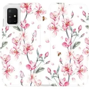 Flipové pouzdro na mobil Samsung Galaxy A51 - M124S Růžové květy