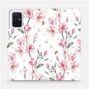 Flipové pouzdro na mobil Samsung Galaxy A71 - M124S Růžové květy