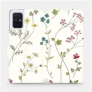 Flipové pouzdro na mobil Samsung Galaxy A71 - MD03S Tenké rostlinky s květy