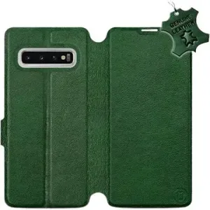 Flip pouzdro na mobil Samsung Galaxy S10 - Zelené - kožené -   Green Leather