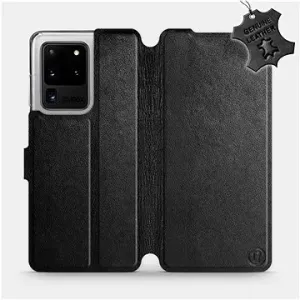Flip pouzdro na mobil Samsung Galaxy S20 Ultra - Černé - kožené - Black Leather