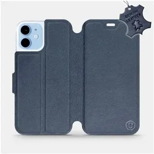 Flipové pouzdro na mobil Apple iPhone 12 mini - Modré - kožené -   Blue Leather