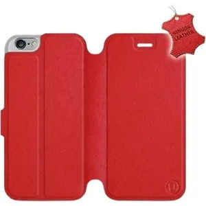 Flip pouzdro na mobil Apple iPhone 6 / iPhone 6s - Červené - kožené -   Red Leather