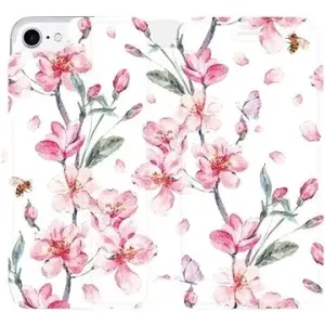 Flipové pouzdro na mobil Apple iPhone 7 - M124S Růžové květy