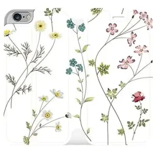 Flipové pouzdro na mobil Apple iPhone 8 - MD03S Tenké rostlinky s květy