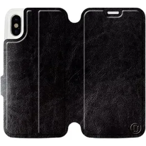 Flip pouzdro na mobil Apple iPhone X v provedení  Black&Gray s šedým vnitřkem