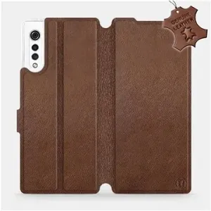 Flip pouzdro na mobil LG Velvet - Hnědé - kožené -  Brown Leather