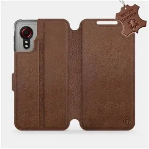 Kožené flip pouzdro Samsung Galaxy Xcover 5 - Hnědé -  Brown Leather