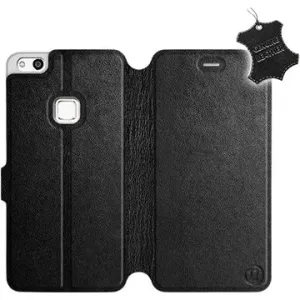 Flip pouzdro na mobil Huawei P10 Lite - Černé - kožené - Black Leather