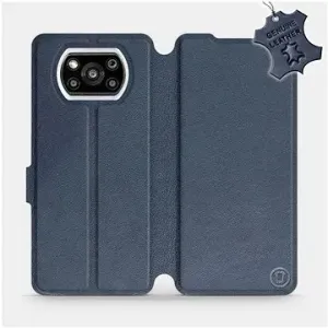 Kožené flip pouzdro na mobil Xiaomi Poco X3 Pro - Modré -  Blue Leather