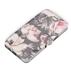 Mobiwear Flip pouzdro pro Realme 8i - MX06S Květy na šedém pozadí