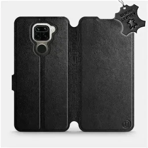 Flip pouzdro na mobil Xiaomi Redmi Note 9 - Černé - kožené - Black Leather
