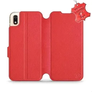 Flip pouzdro na mobil Huawei Y5 2019 - Červené - kožené -   Red Leather