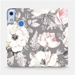 Flipové pouzdro na mobil Huawei Y6S - MX06S Květy na šedém pozadí