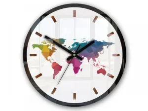 ModernClock Nástěnné hodiny Map barevné