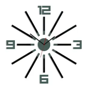 ModernClock 3D nalepovací hodiny Sheen černo-šedé