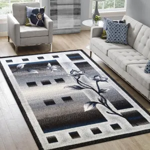 Krásný koberec do obývacího pokoje s motivem květin #4853633