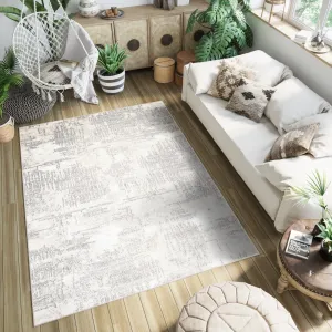 Krémový designový koberec se světle šedým vzorem #5596791