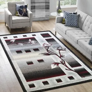 Moderný koberec do obývačky s motívom kvetov #4853586