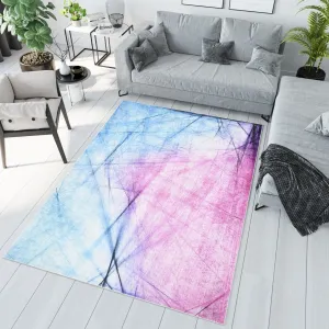 Modrý a růžový abstraktní trendový koberec #5585692