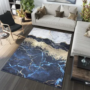 Modrý módní koberec s abstraktním vzorem #5585638