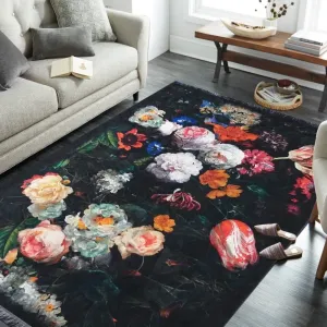 Protišmykový koberec s očarujúcim kvetinovým motívom #3684017