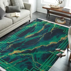Protišmykový koberec zelenej farby so vzorom #3720541