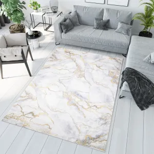 Světlý moderní koberec s mramorovým vzorem #5592673