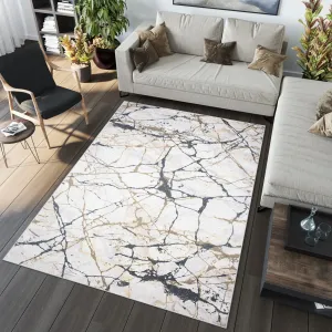 Světlý trendy koberec s mramorovým vzorem #5592656