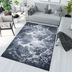 Tmavý módní koberec s abstraktním vzorem #5592643