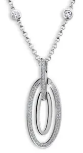 Modesi Elegantní stříbrný náhrdelník se zirkony WYDBK-N (řetízek, přívěsek)