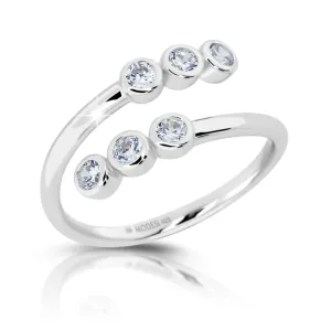 Modesi Půvabný stříbrný prsten se zirkony M01013 58 mm